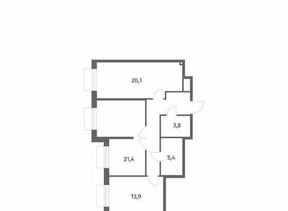 2-комн. квартира, 76 м2, 2/8 эт. Санкт-Петербург