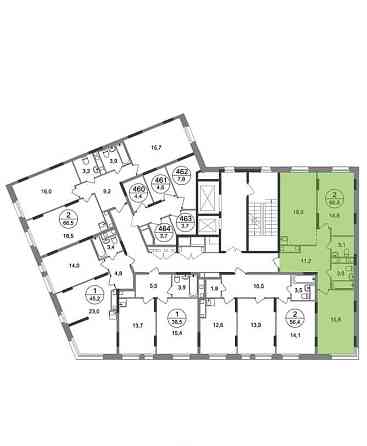 2-комн. квартира, 66 м2, 11/17 эт. Москва