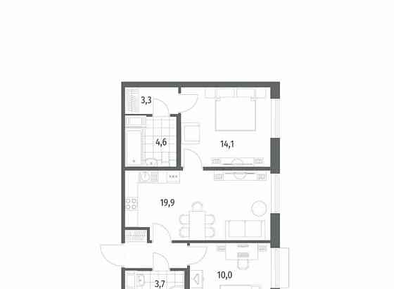 2-комн. квартира, 59.3 м2, 10/12 эт. Санкт-Петербург