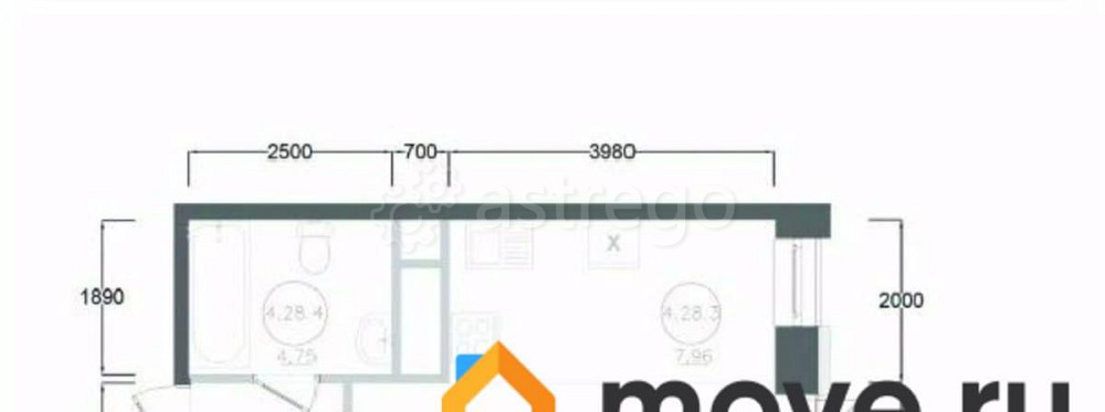 Студия, 31.61 м2, 10/17 эт. Наро-Фоминск - изображение 1