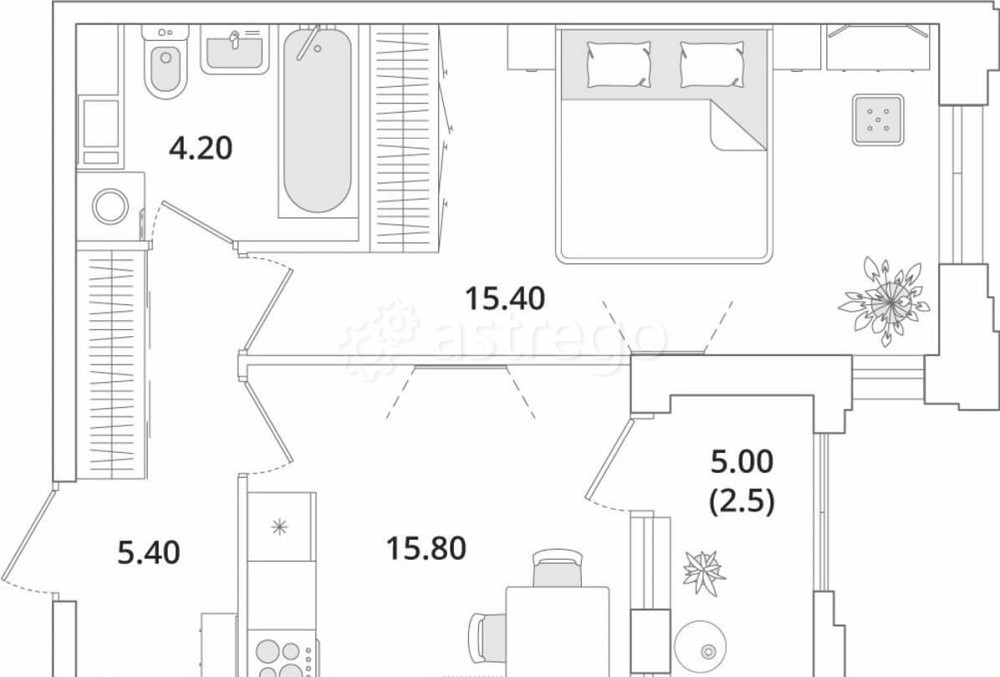 1-комн. квартира, 45.2 м2, 5/13 эт. Санкт-Петербург - изображение 1