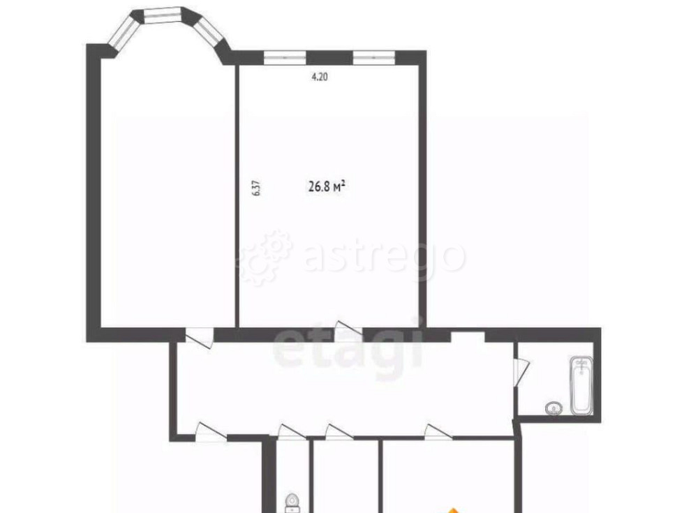 Комната, 26.8 м2, 3/6 эт. Санкт-Петербург - изображение 6