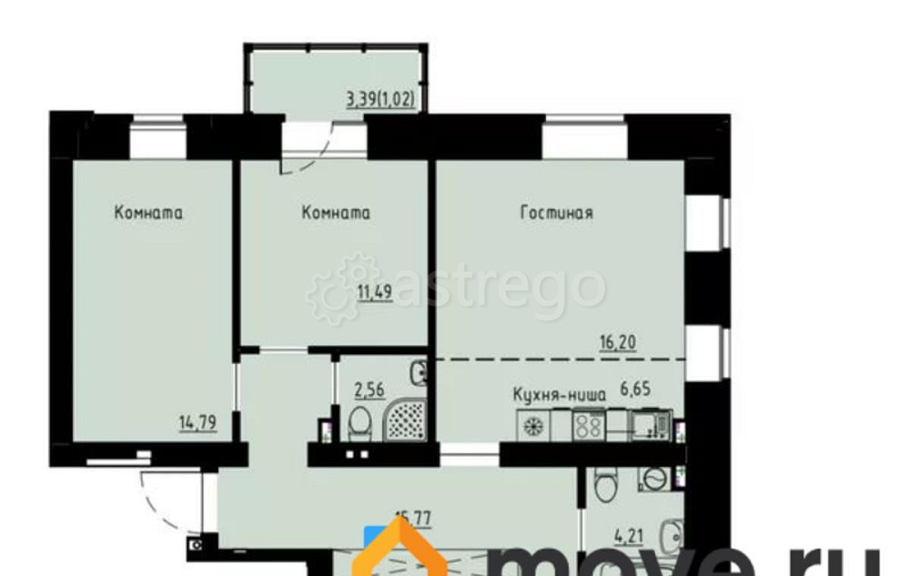 4-комн. квартира, 87.2 м2, 2/7 эт. Красноярск - изображение 1