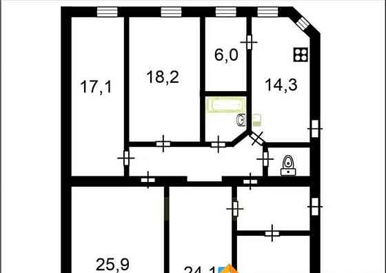 5-комн. квартира, 138.6 м2, 2/7 эт. Санкт-Петербург