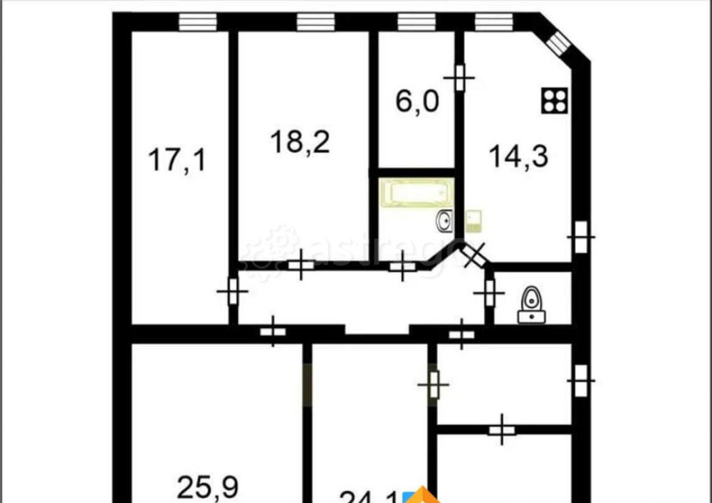 5-комн. квартира, 138.6 м2, 2/7 эт. Санкт-Петербург - изображение 3
