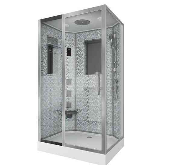 Душевая кабина 120х90 низкий поддон Niagara LUX 7711 WL (серебро) Красноярск