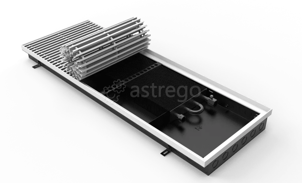 Конвектор внутрипольный VITRON ВК.075.360.1000.4ТГ с корпусом из оцинкованной стали Витрон Москва - изображение 1