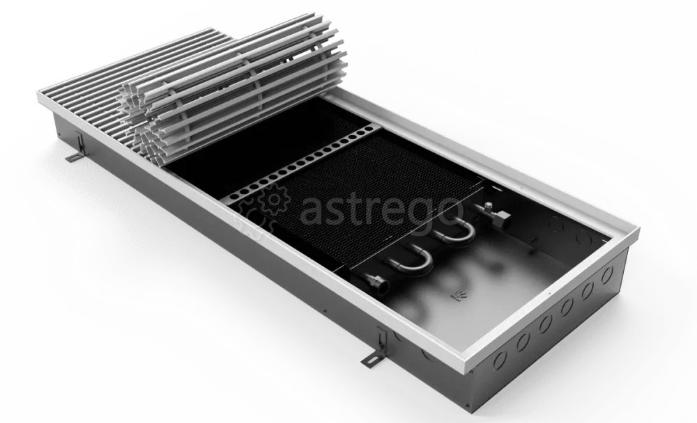 Конвектор внутрипольный VITRON ВК.110.400.2000.6ТГ с корпусом из оцинкованной стали Витрон Москва - изображение 1