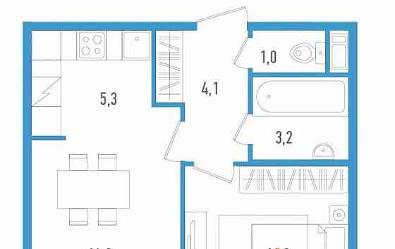 2-комн. квартира, 39.6 м2, 10/12 эт. Санкт-Петербург