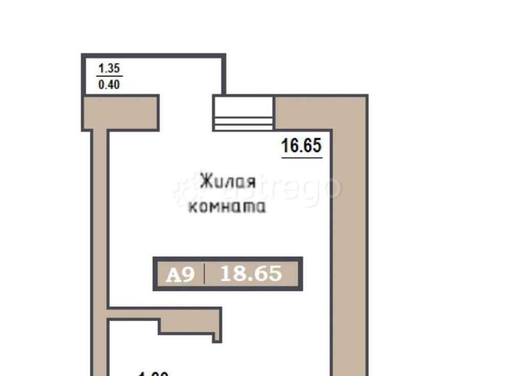 Студия, 18.65 м2, 7/9 эт. Красноярск - изображение 1