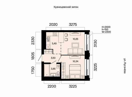 2-комн. квартира, 33.34 м2, 15/31 эт. Уфа