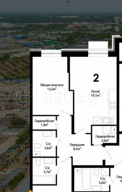 2-комн. квартира, 70 м2, 23/25 эт. Одинцово - изображение 3