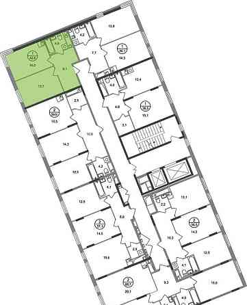 1-комн. квартира, 40 м2, 11/17 эт. Москва
