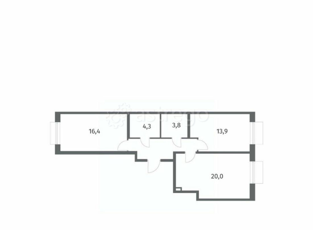 2-комн. квартира, 65.7 м2, 2/8 эт. Санкт-Петербург - изображение 1