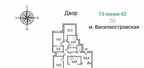 4-комн. квартира, 168.8 м2, 6/7 эт. Санкт-Петербург