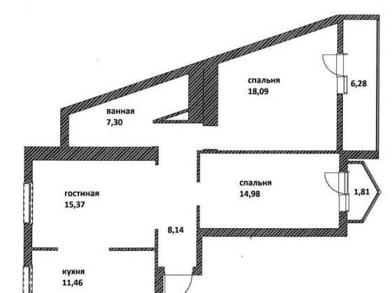 3-комн. квартира, 81.3 м2, 10/10 эт. Красноярск