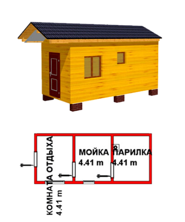Баня из бруса - 2,3х6 м Новосибирск