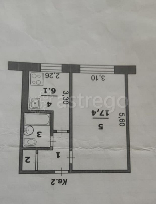 1-комн. квартира, 30.2 м2, 1/5 эт. Белгород - изображение 1