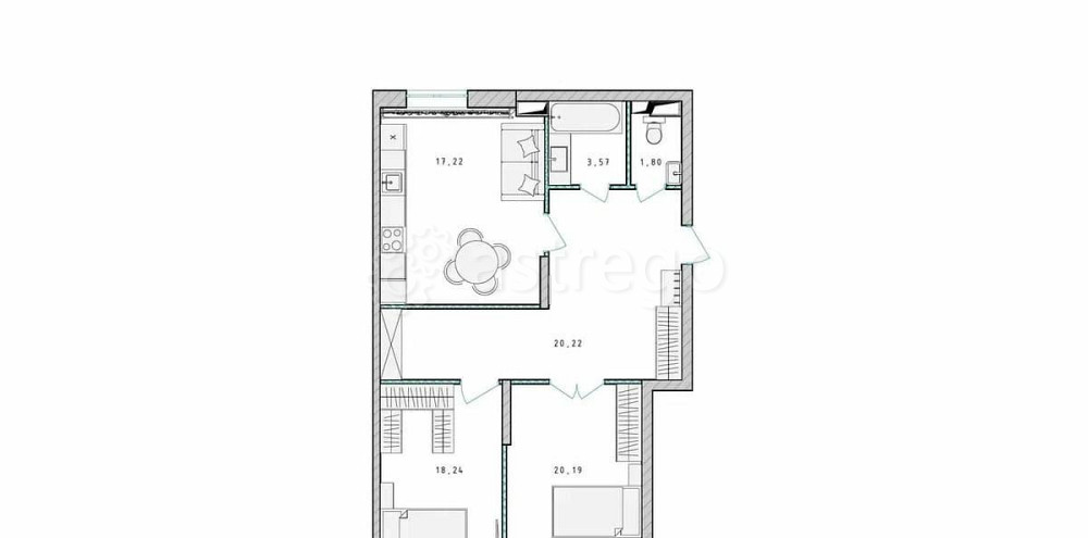 2-комн. квартира, 81.1 м2, 15/17 эт. Пушкино - изображение 7