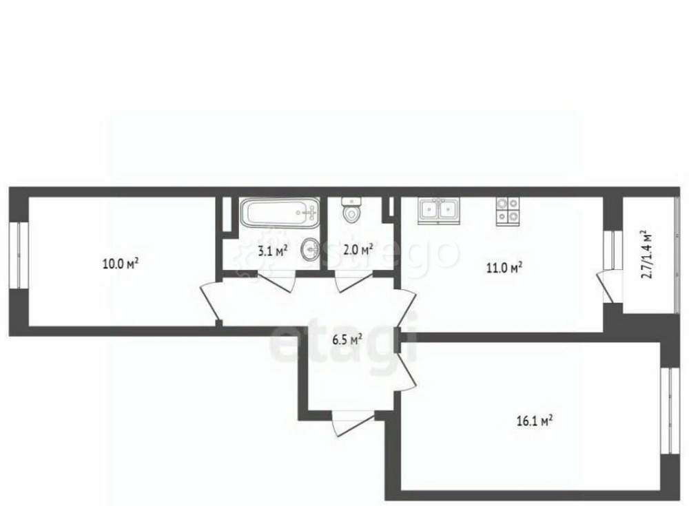 2-комн. квартира, 49.2 м2, 2/6 эт. Мытищи - изображение 4