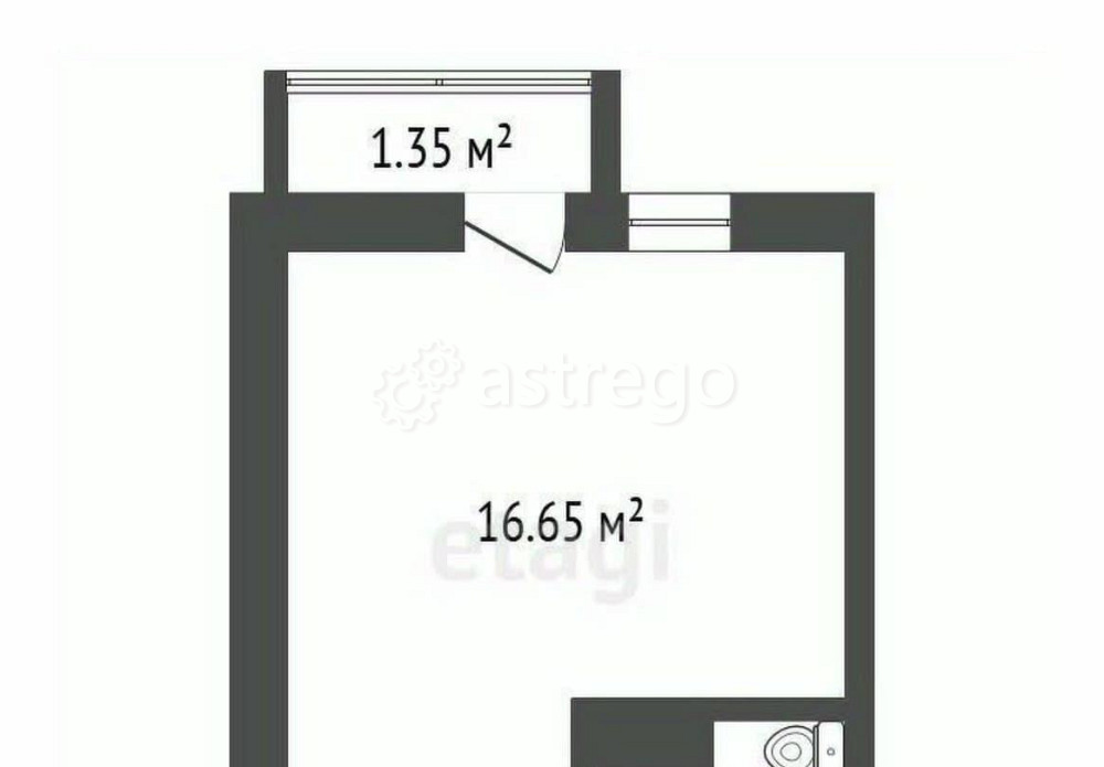 Студия, 18.65 м2, 9/9 эт. Красноярск - изображение 2