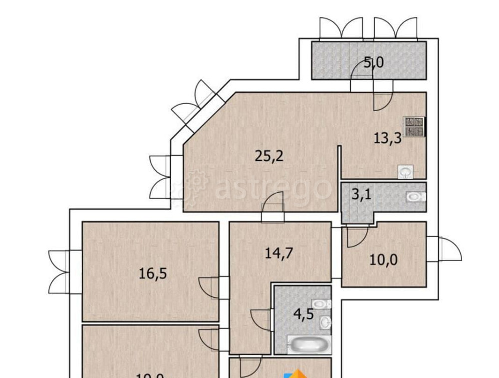 4-комн. квартира, 125.4 м2, 14/14 эт. Уфа - изображение 6