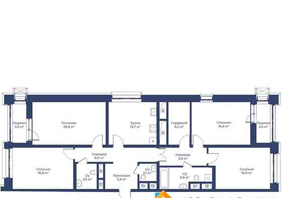 4-комн. квартира, 125.8 м2, 16/24 эт. Мытищи