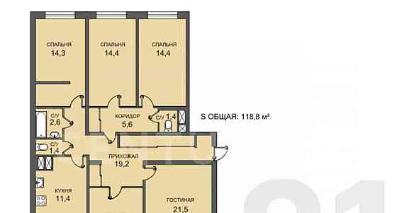 5-комн. квартира, 118.8 м2, 5/25 эт. Санкт-Петербург