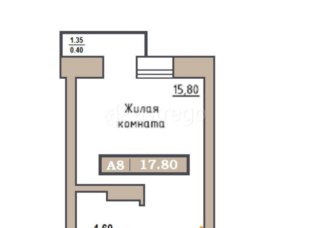 Студия, 17.8 м2, 8/9 эт. Красноярск - изображение 1