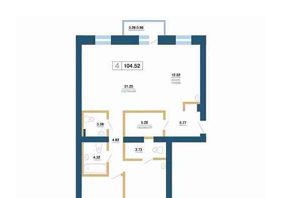 4-комн. квартира, 104.52 м2, 3/7 эт. Красноярск