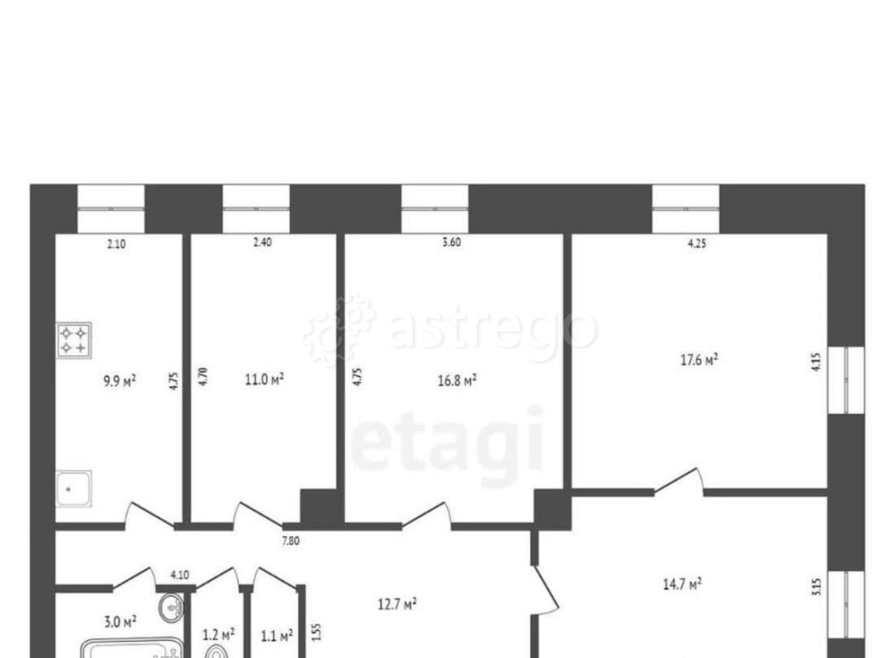 4-комн. квартира, 88 м2, 1/4 эт. Котлас - изображение 7