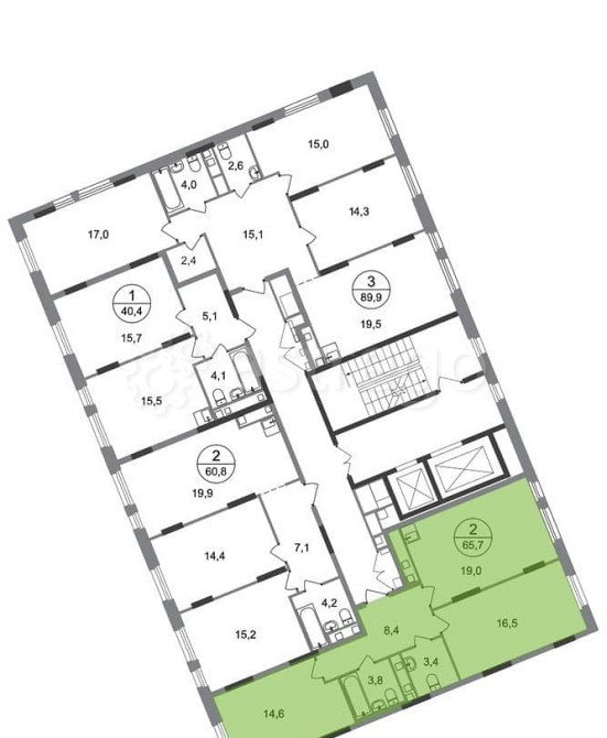 2-комн. квартира, 65 м2, 14/17 эт. Москва - изображение 4