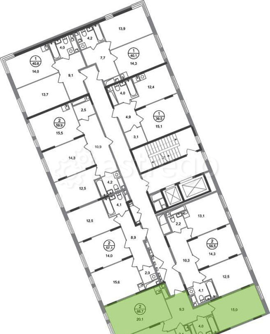 2-комн. квартира, 66 м2, 14/17 эт. Москва - изображение 4
