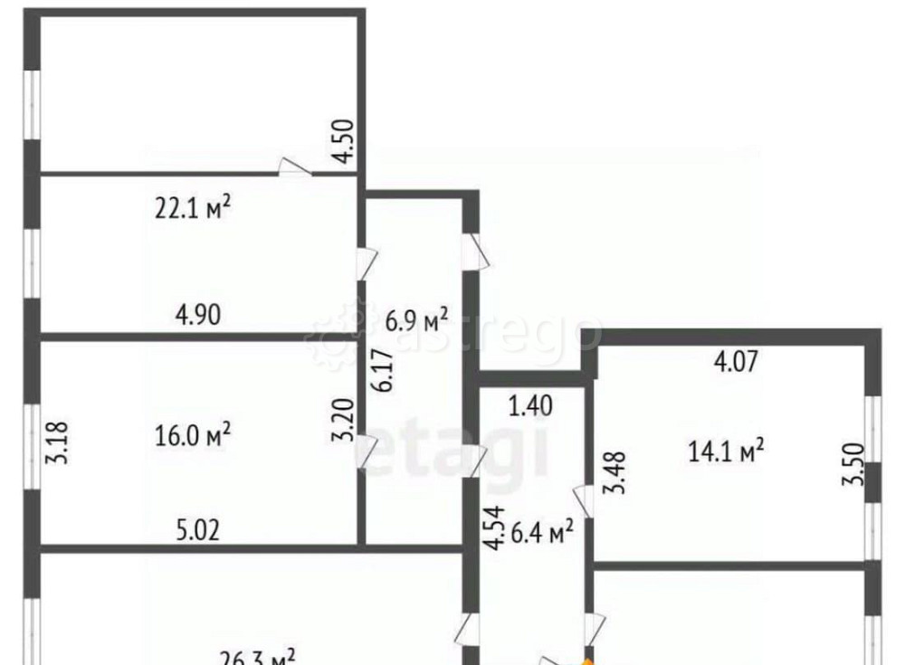 4-комн. квартира, 113.6 м2, 2/7 эт. Санкт-Петербург - изображение 4