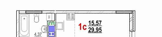 Студия, 30 м2, 12/17 эт. Белгород