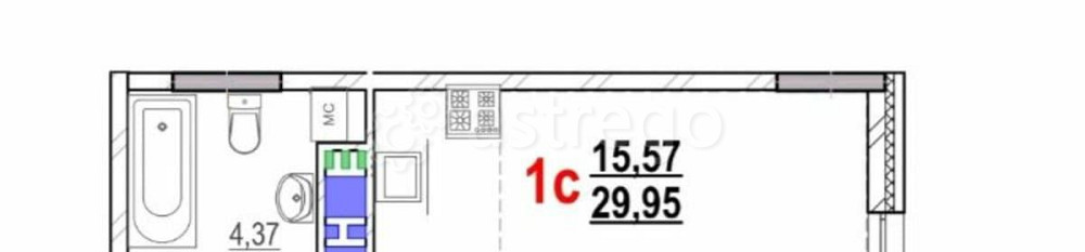 Студия, 30 м2, 12/17 эт. Белгород - изображение 2