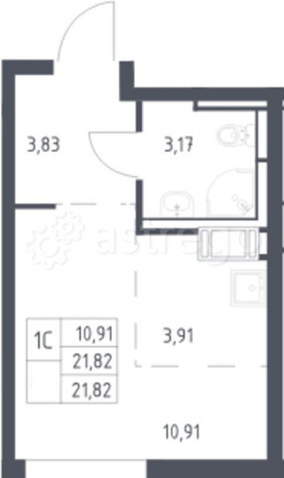 Студия, 21.82 м2, 25/25 эт. Москва - изображение 7