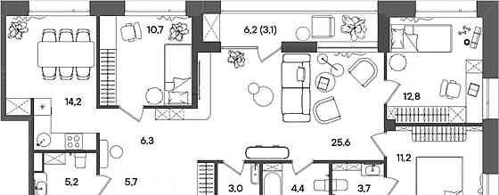 4-комн. квартира, 105.9 м2, 8/14 эт. Москва
