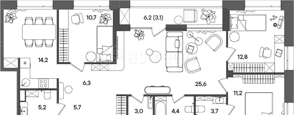4-комн. квартира, 105.9 м2, 8/14 эт. Москва - изображение 1