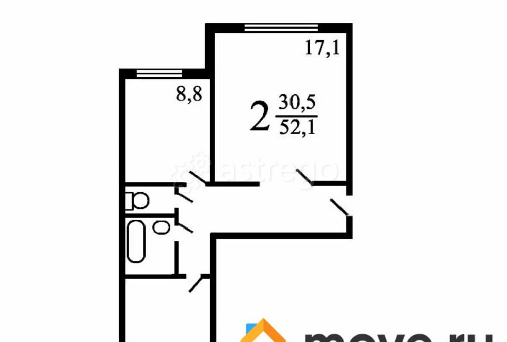 2-комн. квартира, 52.3 м2, 13/14 эт. Москва - изображение 6