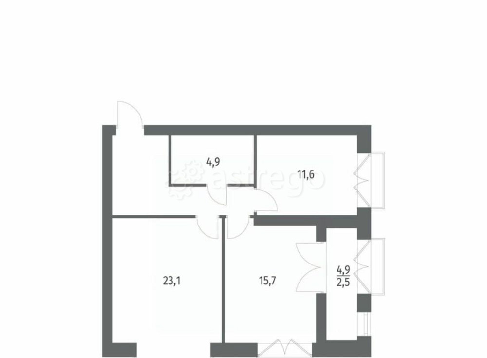 2-комн. квартира, 67.37 м2, 11/11 эт. Санкт-Петербург - изображение 1