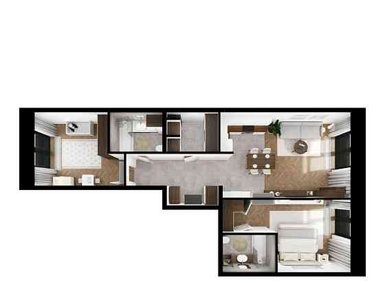 2-комн. квартира, 72.8 м2, 6/9 эт. Санкт-Петербург