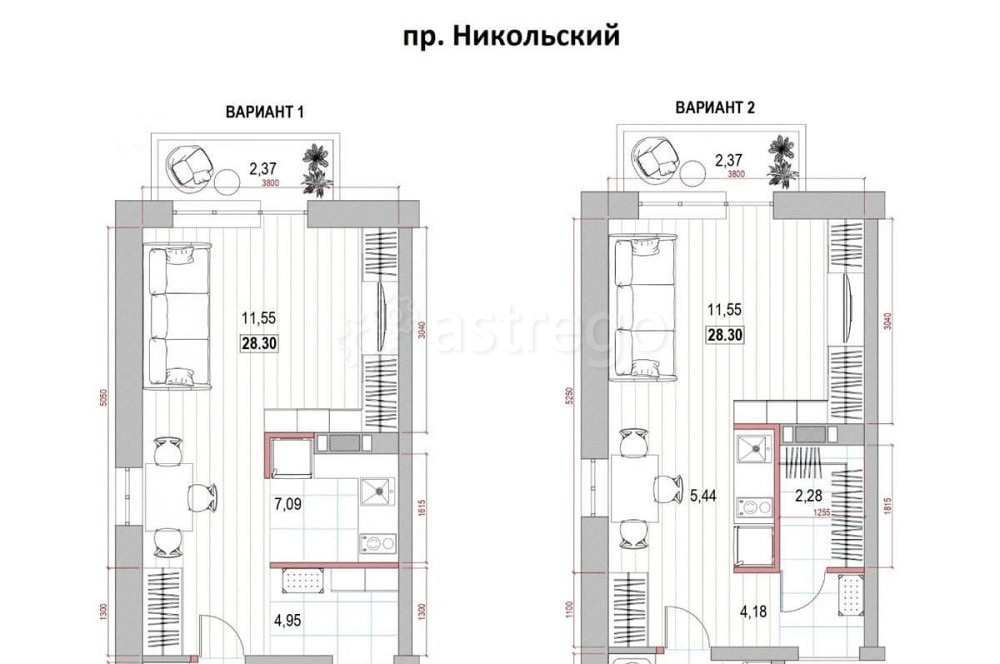 Студия, 28.3 м2, 6/8 эт. Архангельск - изображение 1