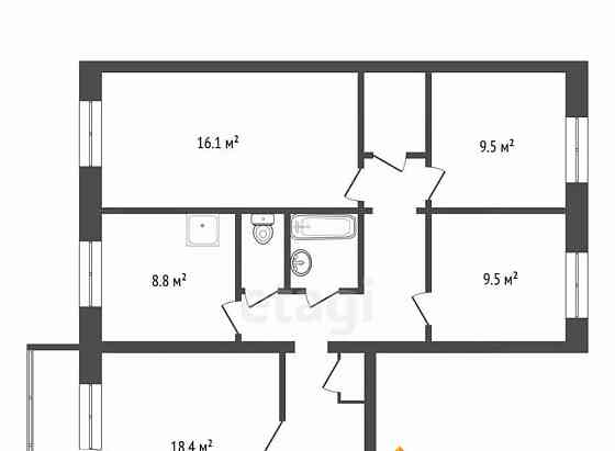4-комн. квартира, 82 м2, 2/10 эт. Красноярск