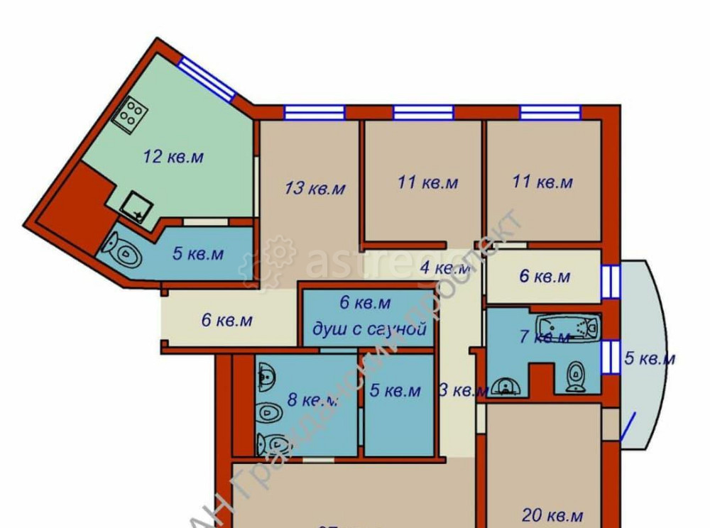 4-комн. квартира, 138 м2, 21/25 эт. Санкт-Петербург - изображение 5