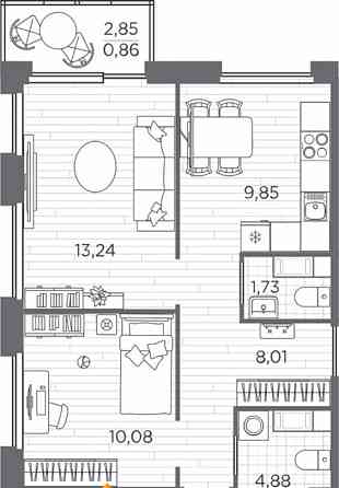 3-комн. квартира, 64.3 м2, 3/5 эт. Санкт-Петербург
