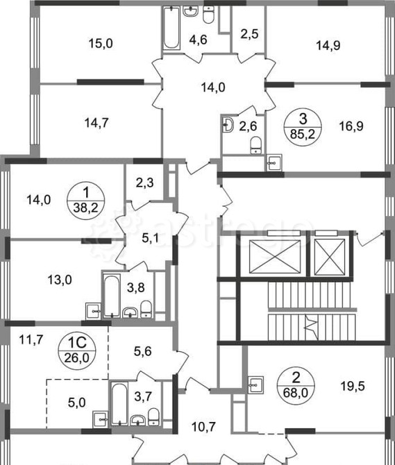 2-комн. квартира, 68 м2, 13/17 эт. Москва - изображение 10