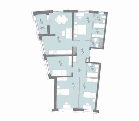 4-комн. квартира, 109.6 м2, 4/16 эт. Санкт-Петербург