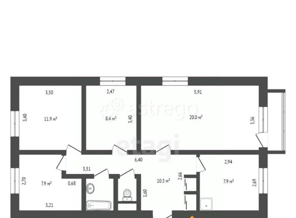 4-комн. квартира, 71.1 м2, 3/5 эт. Благовещенск - изображение 4