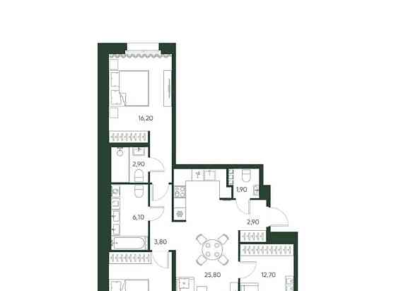 3-комн. квартира, 85.8 м2, 3/10 эт. Санкт-Петербург